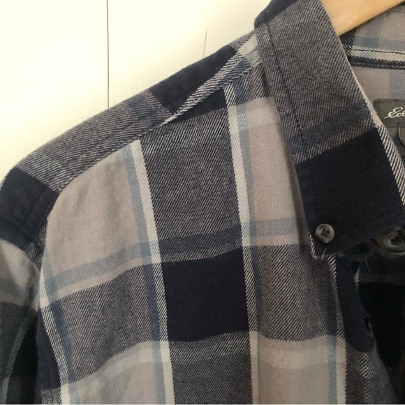 EDDIE Bauer Men’s Cozy Plaid Flannel Button Down Shirt Large - Picture 6 of 9